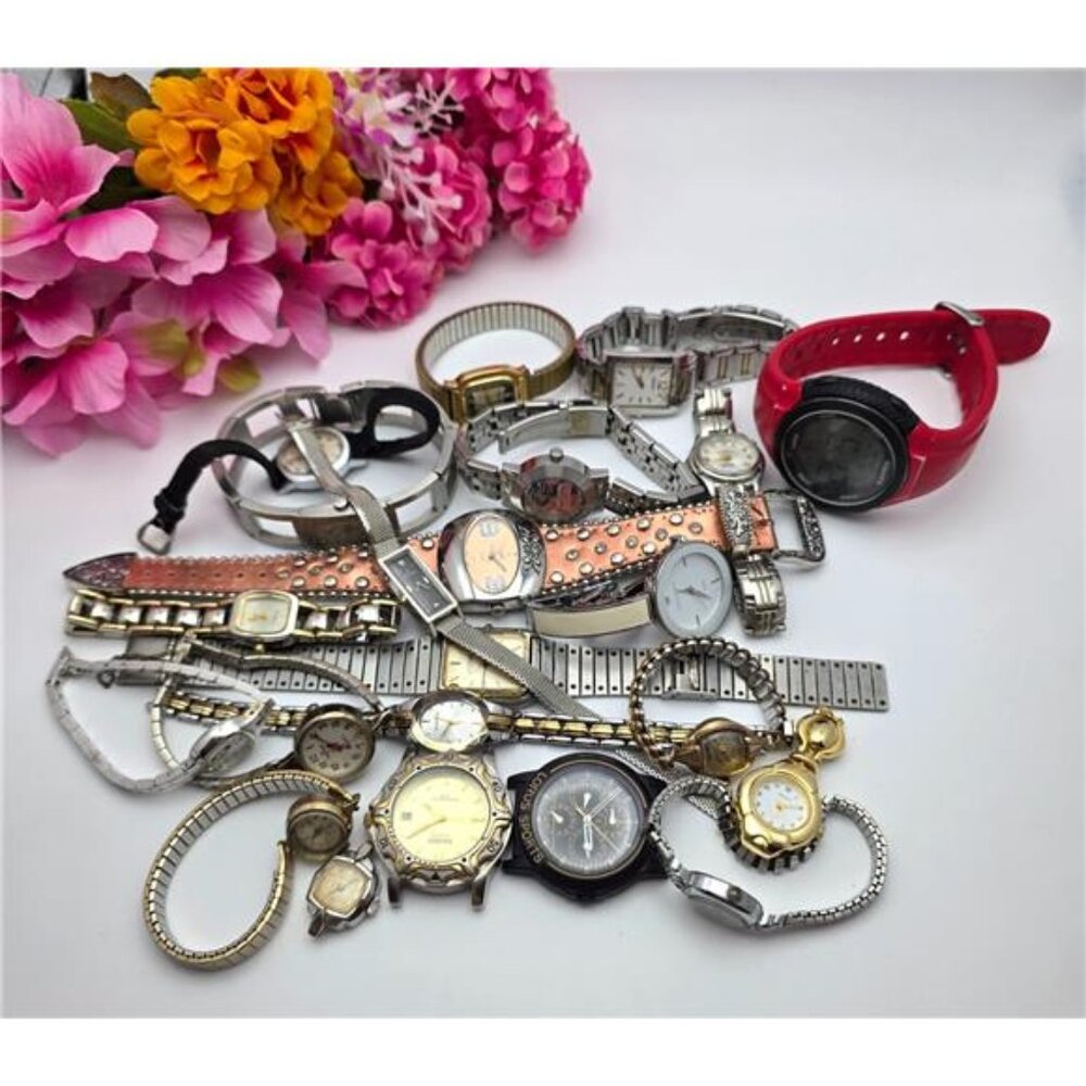 Men’s & Women’s Watch Lot For Repair Parts Untested Vintage Modern Timex Seiko